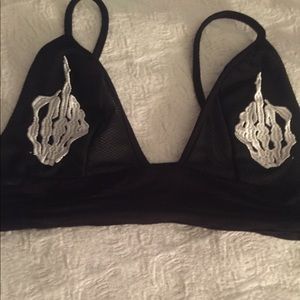 Halloween skull hands bra